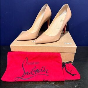 Christian Louboutin Nude Patent Heels- Worn Twice